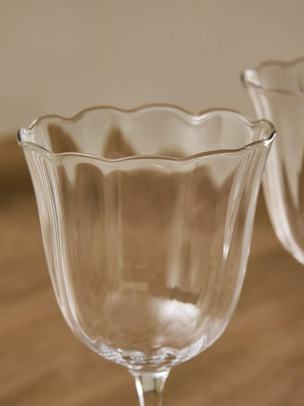 Next Set of 4 Clear Sadie Scallop Wine Glasses^ Glassware