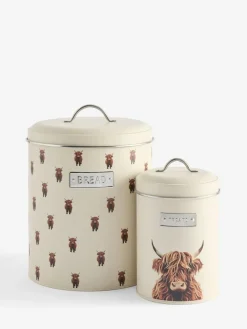 Next Set of 2 Cream Bread bin and Treat Storage Jars^ Storage & Organisation