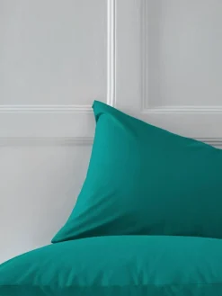 Next Set of 2 Dark Teal Cotton Rich Pillowcases^ Bedsheets & Pillow Cases