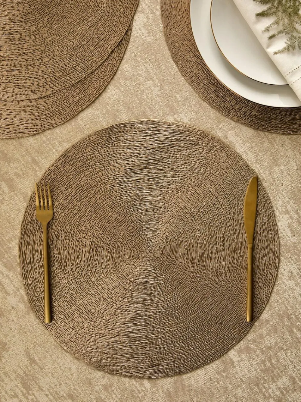 Online Next Set of 4 Wipe Clean PVC Placemats Gold