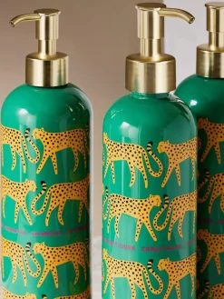 Next Set of 3 Green Cheetah Animal Reusable Dispenser Bottle^ Bathroom Accessories