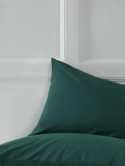 Next Set of 2 Green Dark Cotton Rich Pillowcases^ Bedsheets & Pillow Cases