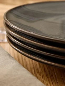 Next Set of 4 Grey Hampton Dinner Plates^ Dinner Sets & Pasta Bowls