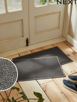 Outlet Next Set of 2 Grey Washable Doormats