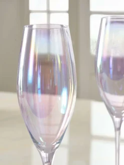 Next Set of 4 Iridescent Vienna Crystal Champagne Flutes