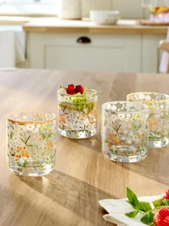 Next Set of 4 Multi Maisie Floral Tumbler Glasses^ Glassware