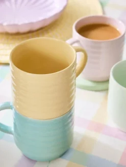 Sale Next Set of 4 Multi Pastel Ribbed Stacking Mugs