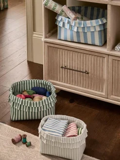 Next Set of 3 Multi Ruffle Striped Storage Baskets^ Storage & Organisation