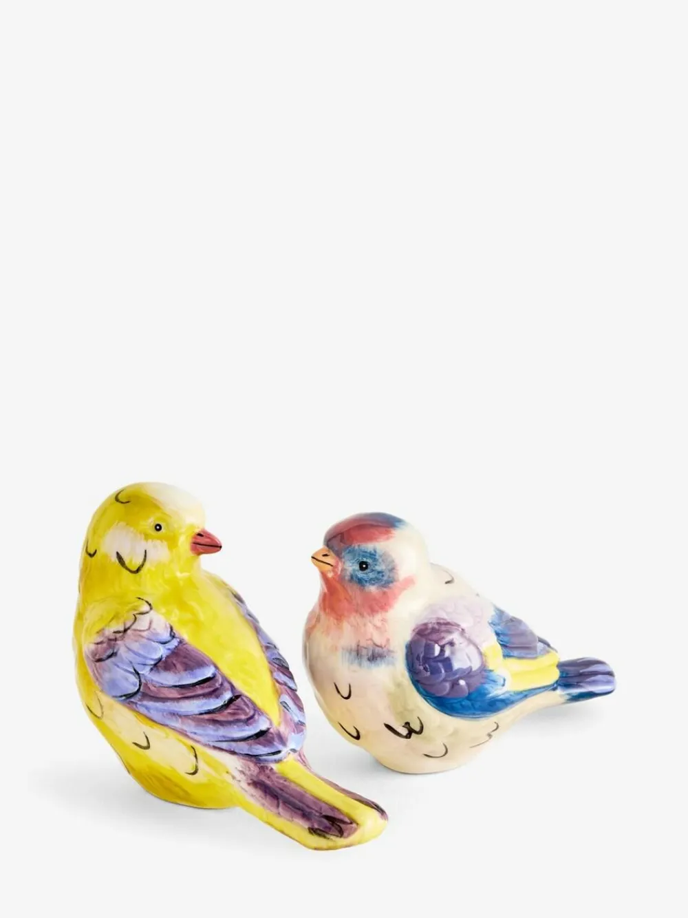 Next Set of 2 Multicolour Ceramic Hand Painted Bird Ornaments^ Ornaments