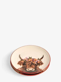 Outlet Next Set of 2 Natural Hamish The Highland Cow Side Plates