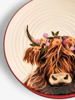 Outlet Next Set of 2 Natural Hamish The Highland Cow Side Plates
