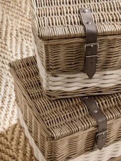 Next Set of 2 Natural Malvern Trunks^ Storage & Organisation