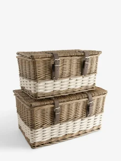 Next Set of 2 Natural Malvern Trunks^ Storage & Organisation