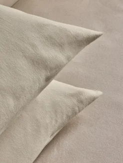 Outlet Next Set of 2 Supersoft 100% Brushed Cotton Pillowcases Natural