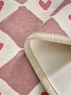 Next Set of 2 Natural Washable Heart Print Doormats^ Rugs & Runners