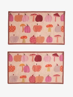 New Next Set of 2 Orange Washable Pumpkin Doormats