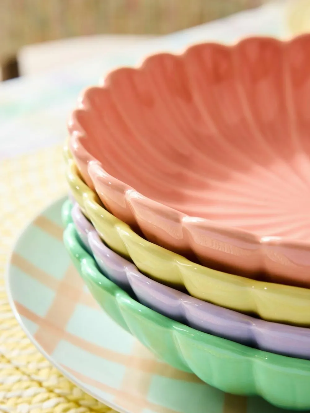 Next Set of 4 Pastel Flower Pasta Bowls^ Dinner Sets & Pasta Bowls