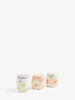 Outlet Next Set of 3 Pastel Lila Floral Storage Jars