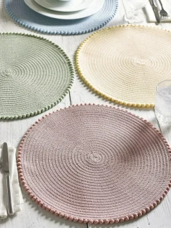 Next Set of 4 Pom Pom Placemats^ Table Linen, Placemats & Coasters