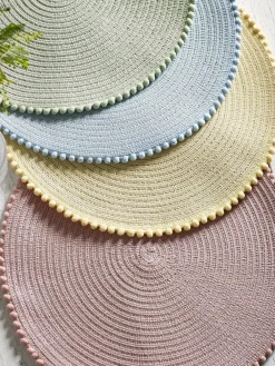 Next Set of 4 Pom Pom Placemats^ Table Linen, Placemats & Coasters