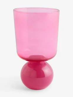 Next Set of 2 Pink Ball Footed Tumbler Glasses^ Glassware