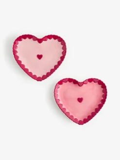 Sale Next Set of 2 Pink Heart Side Plates