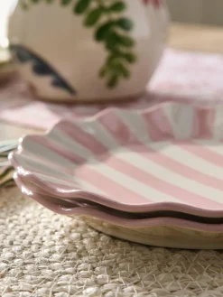 Clearance Next Set of 2 Pink Stripe Side Plates