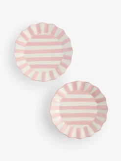 Clearance Next Set of 2 Pink Stripe Side Plates
