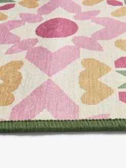 Next Set of 2 Pink Washable Geometric Tile Doormats^ Rugs & Runners