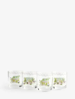 Next Set of 4 Purple Garden Houses Tumbler Glasses^ Glassware