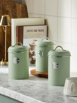 Sale Next Set of 3 Badge Set of 3 Storage Jars Sage Green