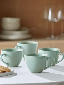 Next Set of 4 Sage Green Hampton Mugs^ Mugs & Cups