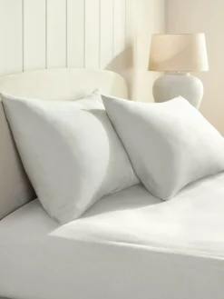 Discount Next Set of 2 Supersoft 100% Brushed Cotton Pillowcases Silver Grey