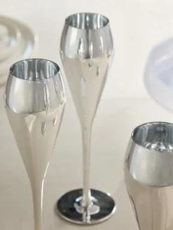 Next Set of 4 Silver Sloane Champagne Flutes^ Glassware