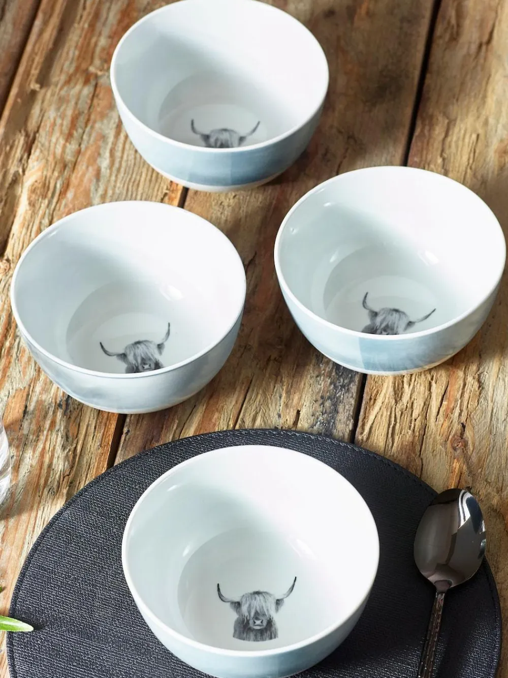 Next Set of 4 Teal Blue Hamish Bowls^ Dinner Sets & Pasta Bowls