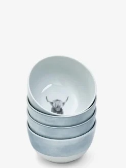 Next Set of 4 Teal Blue Hamish Bowls^ Dinner Sets & Pasta Bowls