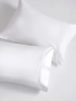 Clearance Next Set of 2 White 300 Thread Count Collection Luxe 100% Cotton Pillowcases