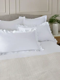 Next Set of 2 White 200 Thread Count Scallop Pillowcases^ Bedsheets & Pillow Cases