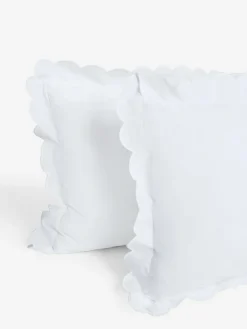 Next Set of 2 White 200 Thread Count Scallop Pillowcases^ Bedsheets & Pillow Cases