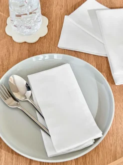 Next Set of 4 White Cotton Napkins
