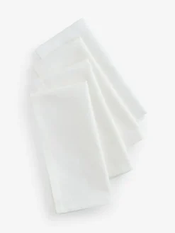 Next Set of 4 White Cotton Napkins