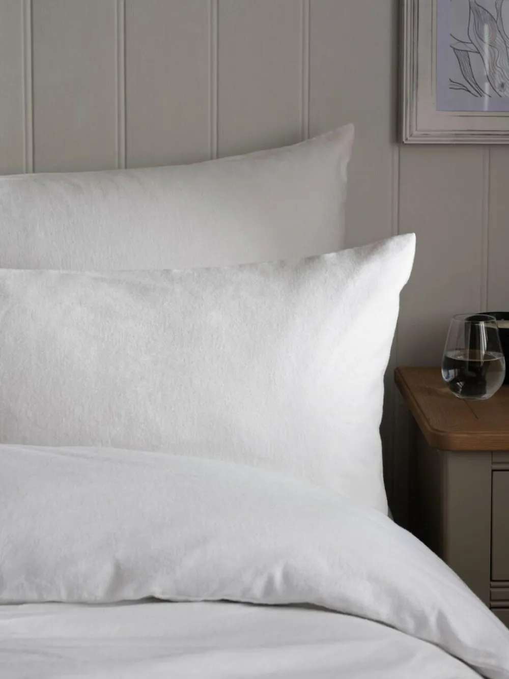 Online Next Set of 2 Supersoft 100% Brushed Cotton Pillowcases White