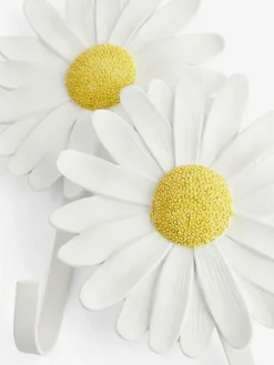 Online Next Set of 2 White Yellow Daisy Flower Hooks