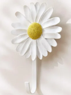Online Next Set of 2 White Yellow Daisy Flower Hooks