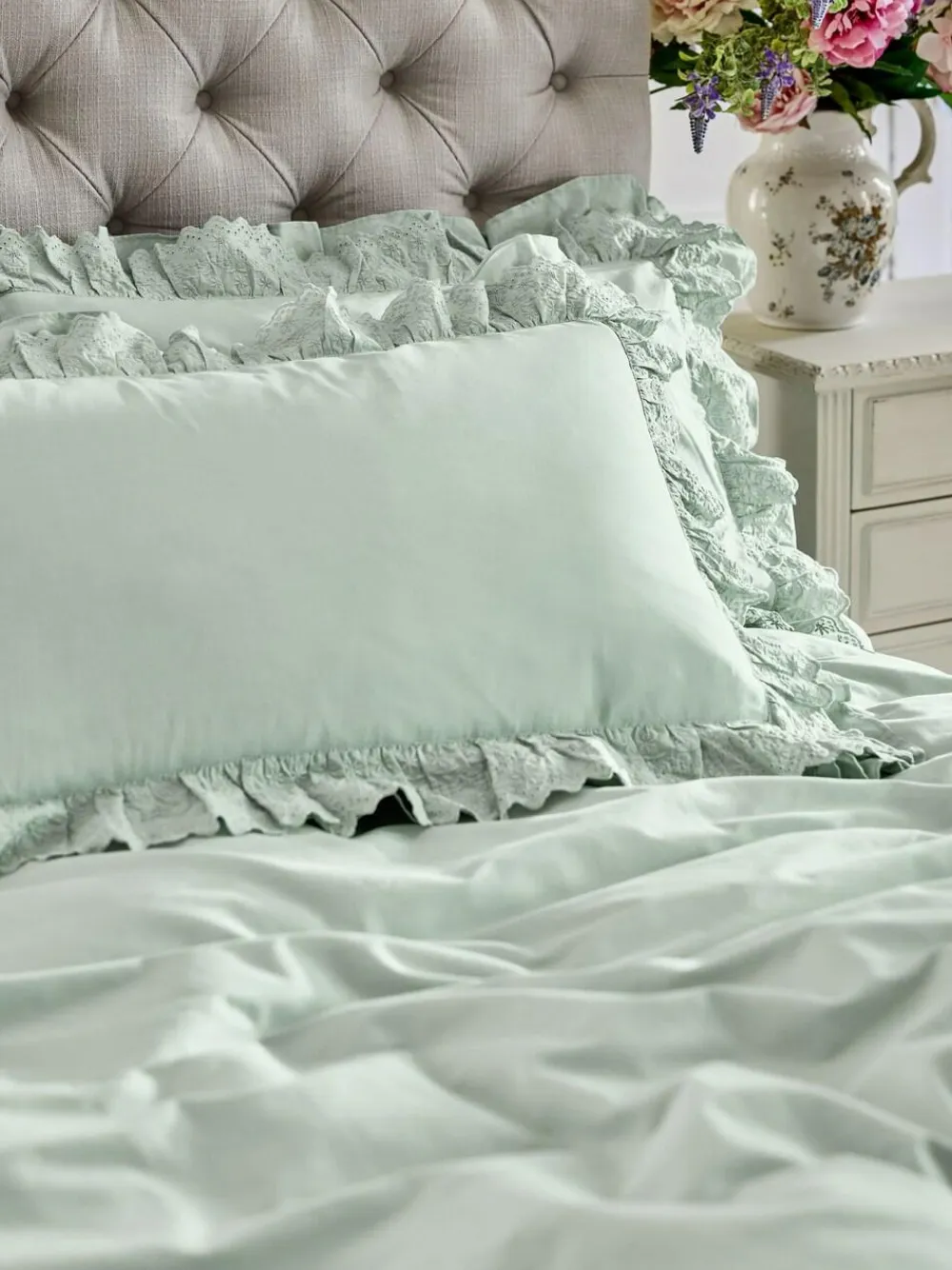 Shabby Chic by Rachel Ashwell® Broderie Anglaise Ruffle Duvet Cover and Pillowcase Set^ Childrens Bedding