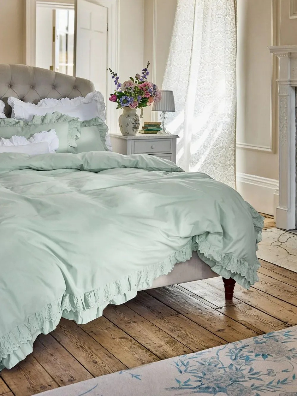 Shabby Chic by Rachel Ashwell® Broderie Anglaise Ruffle Duvet Cover and Pillowcase Set^ Childrens Bedding