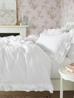 Shabby Chic by Rachel Ashwell® Broderie Anglaise Ruffle Duvet Cover and Pillowcase Set^ Childrens Bedding|Branded Bedlinen