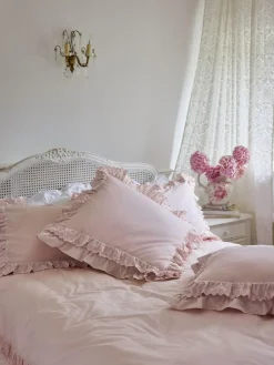 New Shabby Chic by Rachel Ashwell® Set of 2 Broderie Anglaise Ruffle Count Pillowcases Pink