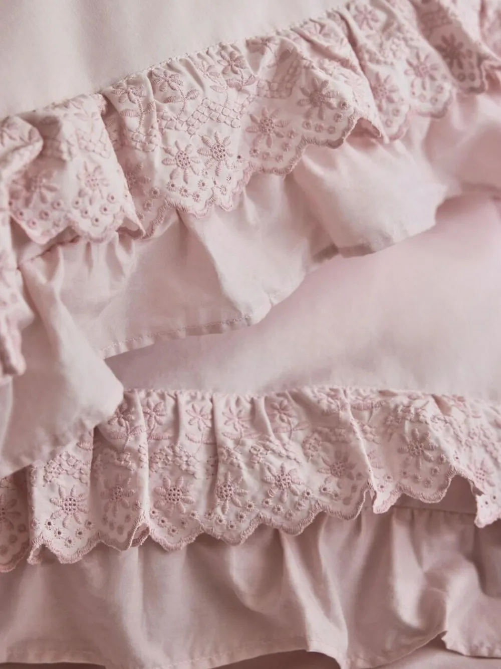 New Shabby Chic by Rachel Ashwell® Set of 2 Broderie Anglaise Ruffle Count Pillowcases Pink