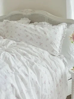 Shabby Chic by Rachel Ashwell® Rosabelle Pink Petite Ruffle Duvet Cover and Pillowcase Set^ Childrens Bedding|Bedsets & Duvet Covers